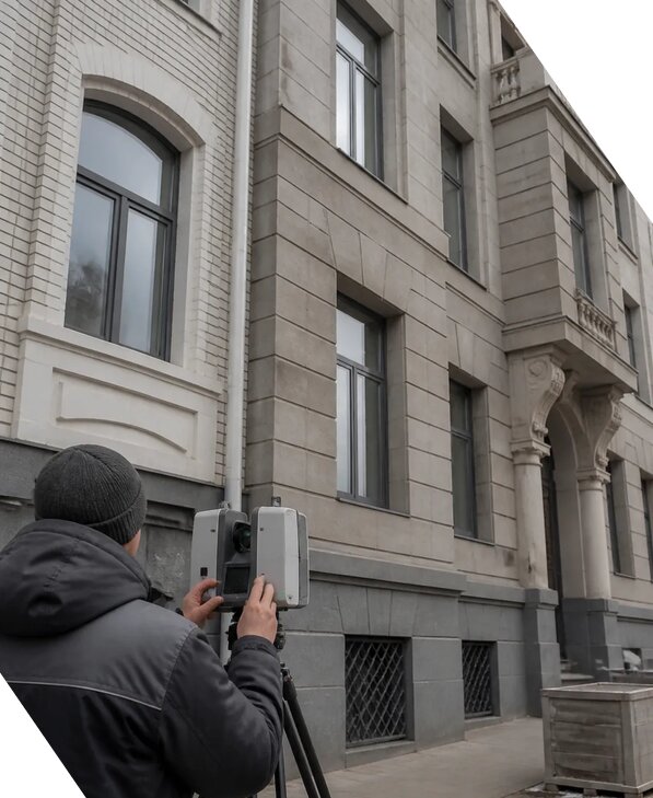 Лазерное сканирование фасадов зданий для обследования в Шебекине